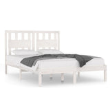 Bed Frame without Mattress White Solid Wood Super King 3103949