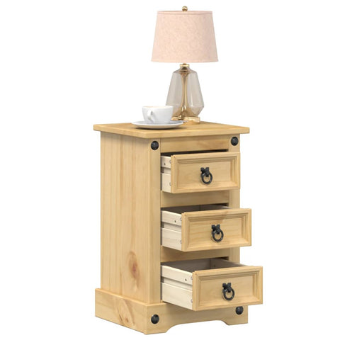 ZNTS Bedside Cabinet Corona 35x32.5x58 cm Solid Wood Pine 4005653