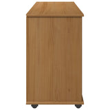 Rolling Cabinet Honey Brown 100 x 39 x 65.5 cm Solid Pine Wood 42028384