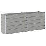 Planter Light Grey 195 x 50 x 75 cm Galvanised Steel 42018153