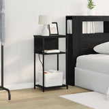Bedside Cabinet Black Oak 41 x 28 x 76 cm Engineered Wood 859575