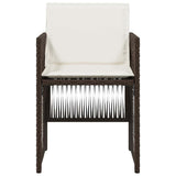 Garden Chairs with Cushions 4 pcs Brown Poly Rattan 364969