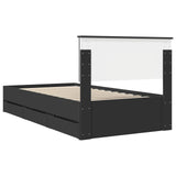 Bed Frame with Drawer Black 100 x 200 cm Engineer Wood 3410736