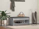 Hall Bench with Cushion with Shelf Grey Sonoma 83 x 38 x 45 cm 891581