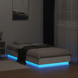Bed Frame without Mattress with LED Lights White 75x190 cm Small Single 839546