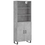 Highboard Concrete Grey 69.5x34x180 cm Engineered Wood 3189281