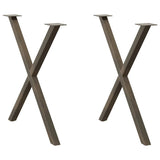 Dining Table Legs X-Shaped 2 pcs Natural Steel 70x cm Steel 4012919