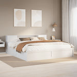 Bed Frame without Mattress White 200x200 cm Solid Wood Pine 3323405