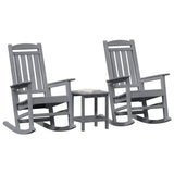 Rocking Chair 3 pcs Light Grey Polyethylene 3335817