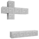 7 Piece TV Cabinet Set Concrete Grey Engineered Wood 3079128