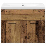 Bathroom Furniture Set with Door 3 pcs Old Wood Engineered Wood 3332540