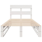 Bed Frame without Mattress White 100x200 cm Solid Wood Pine 850798