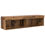 TV Wall Cabinet Set with LED 6 pcs Old Wood Engineered Wood 3402995