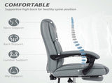 Faux Leather Reclining Office Chair, with Footrest - Grey T3398P424992