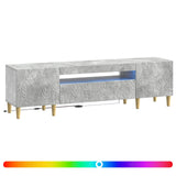 LED TV Cabinet Concrete Grey Engineered Wood 897128