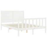 Bed Frame without Mattress White Small Double Solid Wood Pine 3193177