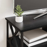 TV Cabinet Black Oak 90 x 33 x 45 cm Engineered Wood and Steel 881303