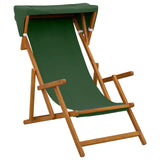 Deck Chair 2 pcs 3 Position Solid Eucalyptus Wood Green 3407812