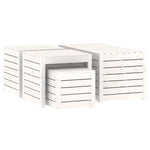 4 Piece Garden Box Set White Solid Wood Pine 3154667