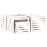 4 Piece Garden Box Set White Solid Wood Pine 3154667