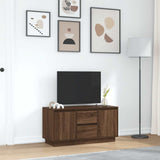 ZNTS TV Cabinet with LED Lights Brown Oak 100x41x50 cm 861415