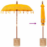 Balinese Parasol Yellow 180-190 cm Cotton and solid wood 3356900