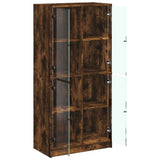 Highboard with Doors Smoked Oak 68x37x142 cm Engineered Wood 3295861