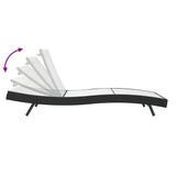 Sun Lounger 3 pcs Black and White 197 x 70 x 82 cm Poly Rattan 3381204