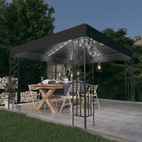 Gazebo with LED String Lights 3x3 m Anthracite 3070296