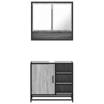 2 Piece Bathroom Furniture Set Grey Sonoma Engineered Wood 3300938