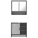 2 Piece Bathroom Furniture Set Grey Sonoma Engineered Wood 3300938