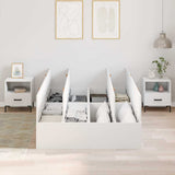 Storage Bed Frame White 120 x 200 cm Engineered Wood 3335365