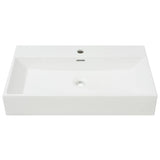 Basin with Faucet Hole Ceramic White 76x42.5x14.5 cm 142348
