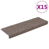 Stair Mats Self-adhesive 15 pcs 65x21x4 cm Beige Rectangular Edge 326190