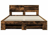 Bed Frame Smoked Oak 120 x 200 cm Engineered Wood 3408778