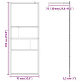 Walk-in Shower Wall Black 80 x 195 x 0.5 cm Glass and Aluminium 42025247