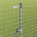 Embedded Fence Post 26 pcs Silver Powder-Coated Steel 3350159
