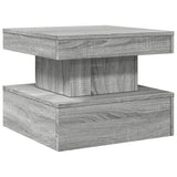 Coffee Table with LED Lights Grey Sonoma 50x50x40 cm 839845