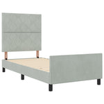 ZNTS Bed Frame Light Grey 100x200 cm Velvet 3344987
