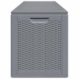 Garden Storage Box Grey PP Rattan 270 L 364061