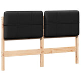 Upholstered Headboard Brown and Black 120 cm Solid Pine Wood 880135
