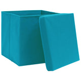 Storage Boxes with Covers 10 pcs 28x28x28 cm Baby Blue 325234