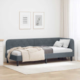 Corner Bed Frame with Headboard Dark Grey 80 x 200 cm Velvet 42016587