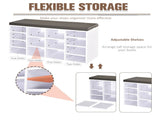 Multi-Storage Shoe Rack w/ 14 Compartments Cushion Moving Shelves Solid Frame Foot Pads Home Office T3398P329948
