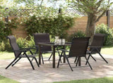 Garden Dining Set 5 pcs Black Coffee Powder-Coated Steel 3379269