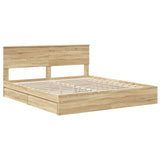 Storage Bed with Drawer Sonoma Oak 180 x 200 cm Engineered Wood 3410772