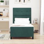 ZNTS Bed Frame Dark Green 90x200 cm Velvet 3344918