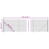 Wire Mesh Fence with Flange Anthracite 2x25 m 154318