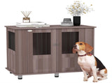 Dog Crate Table for Medium and Large Dogs with Magnetic Door for Indoor Use, 95 x 55 x 75 cm, Purple T3398P376408