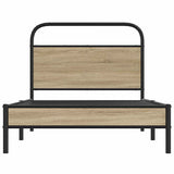 Bed Frame Without Mattress 90x200 cm Smoked Oak Engineered Wood 4100349